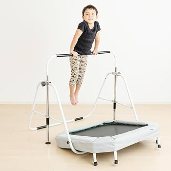 トランポリン　鉄棒付き　グレー トランポリン 鉄棒付き グレー
